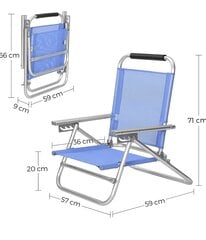 Портативный пляжный стул Songmics, синий цена и информация | Уличные cтулья | kaup24.ee