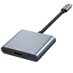 Tech - Protect V1 USB-C Multiport Адаптер | USB 3.0 | HDMI | USB-C | черный цена и информация | Адаптер Aten Video Splitter 2 port 450MHz | kaup24.ee