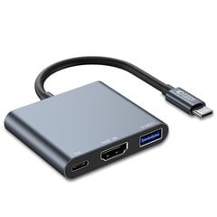 Tech - Protect V1 USB-C Multiport Адаптер | USB 3.0 | HDMI | USB-C | черный цена и информация | Адаптеры и USB-hub | kaup24.ee