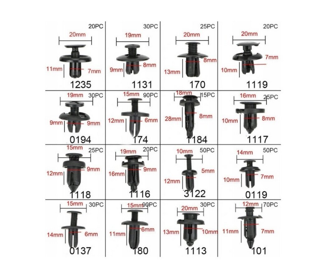 Autoklambrite komplekt, 620 tk hind ja info | Lisaseadmed | kaup24.ee