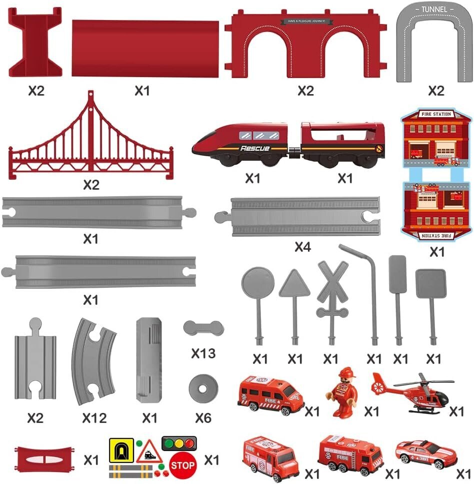 Mänguraudtee Fire Rescue Train hind ja info | Poiste mänguasjad | kaup24.ee