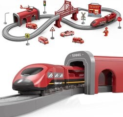 Игрушечная железная дорога Fire Rescue Train цена и информация | Развивающий мелкую моторику - кинетический песок KeyCraft NV215 (80 г) детям от 3+ лет, бежевый | kaup24.ee