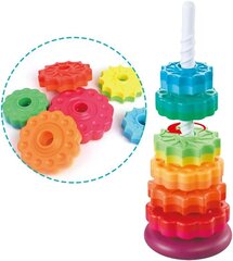 Развивающая пирамида для малышей с разноцветными кольцами цена и информация | Игрушки для малышей | kaup24.ee