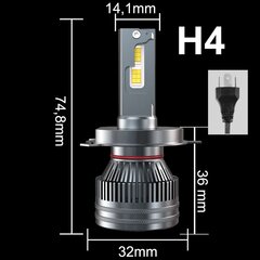 Mini lambid H4 Led Xstorm 110W 23000Lm hind ja info | Autopirnid | kaup24.ee