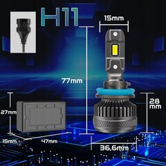 Lambid Led H11 Xstorm R45 hind ja info | Autopirnid | kaup24.ee