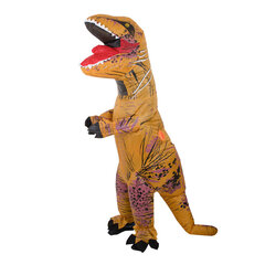  Надувной костюм динозавра T-REX, 1,5-1,9 м, коричневый  цена и информация | Карнавальные костюмы | kaup24.ee