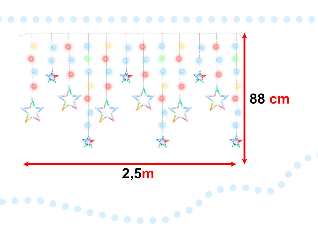 Jõulutuled 138 LED, 2,5 m hind ja info | Jõulutuled | kaup24.ee