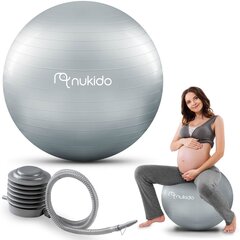 Aeroobikapall Nukido, 65 cm, hall цена и информация | Гимнастические мячи | kaup24.ee