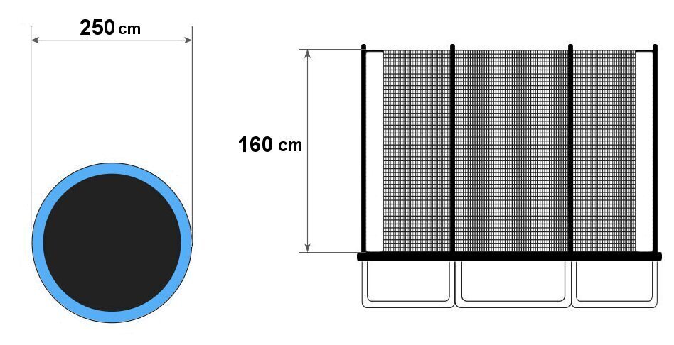 Turvavõrk batuudile ModernHome, 250 cm цена и информация | Batuudid ja batuudi varuosad | kaup24.ee