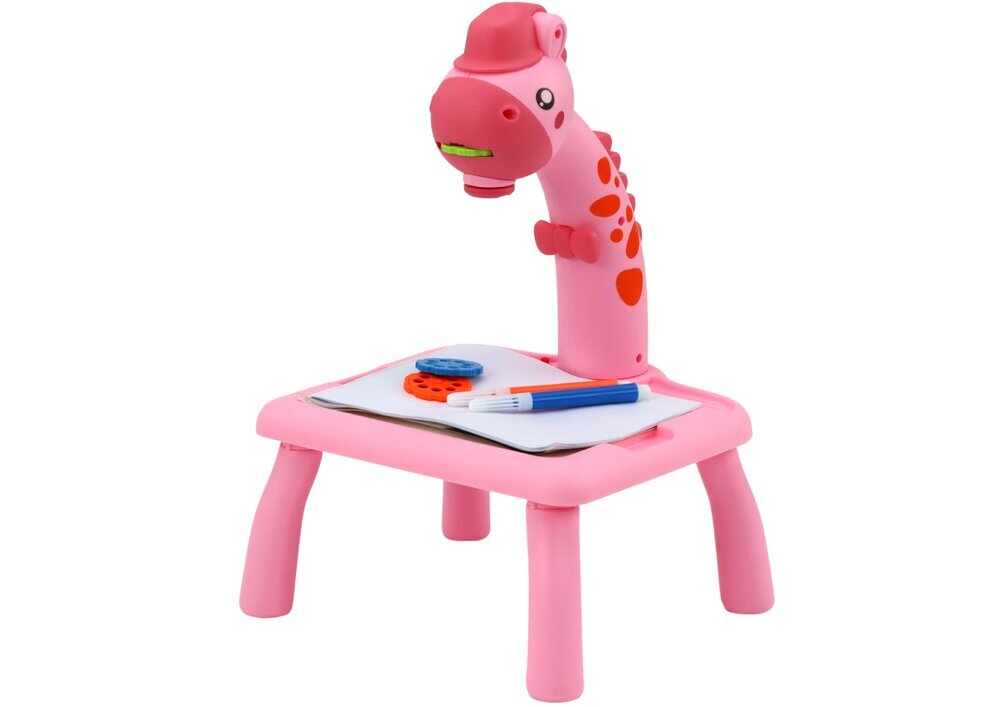 Joonistamislaud kaelkirjakuprojektori ja tarvikutega, roosa цена и информация | Arendavad mänguasjad | kaup24.ee
