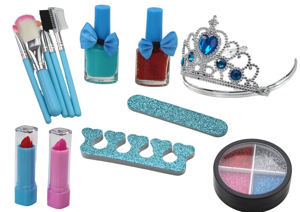 Kosmeetika- ja maniküürikomplekt kohvris, sinine hind ja info | Tüdrukute mänguasjad | kaup24.ee