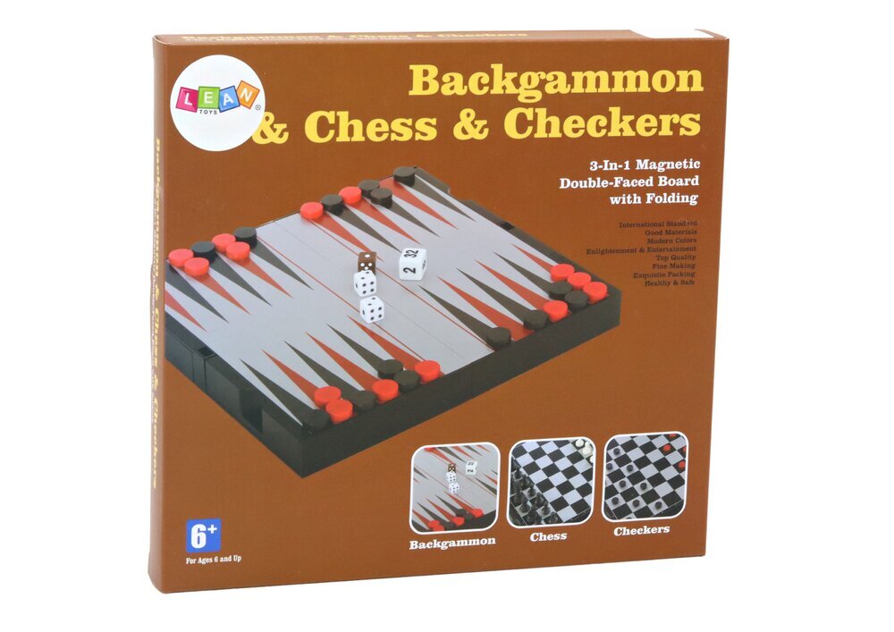 Magnetiline laud koos, male- ja backgammon mängudega hind ja info | Lauamängud ja mõistatused | kaup24.ee