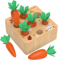 Развивающая игрушка для малышей Carrots цена и информация | Drewniana Wieża Piramida Kura Nakładanie Kolorowych Kwadratów LD-15 15276 | kaup24.ee