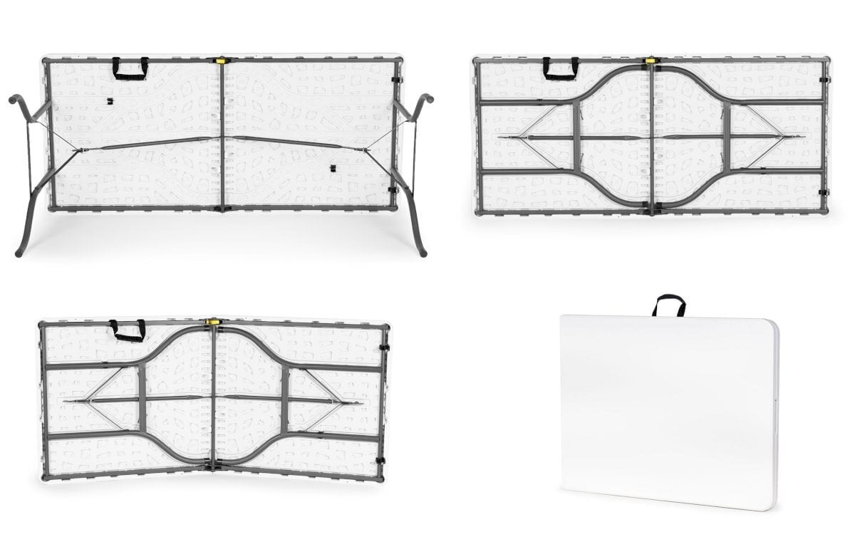 Kokkupandav aia peolaus, ModernHome, 153 cm, valge hind ja info | Aialauad | kaup24.ee