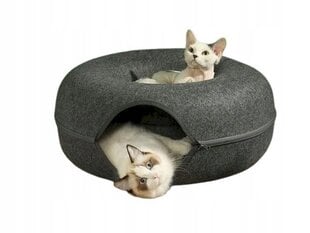 Туннельная лежанка для собак и кошек XXL, серая цена и информация | Лежаки, домики | kaup24.ee