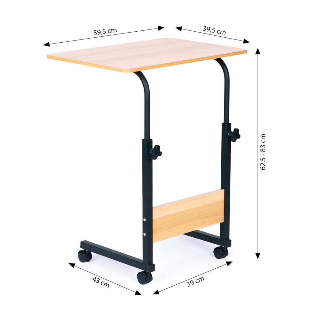 Mobiilne sülearvutilaud, 43 x 39 x 83 cm, pruun hind ja info | Arvutilauad, kirjutuslauad | kaup24.ee