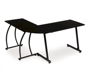 Современный угловой стол, 99 см. x 48 cm., черный цена и информация | Компьютерные, письменные столы | kaup24.ee