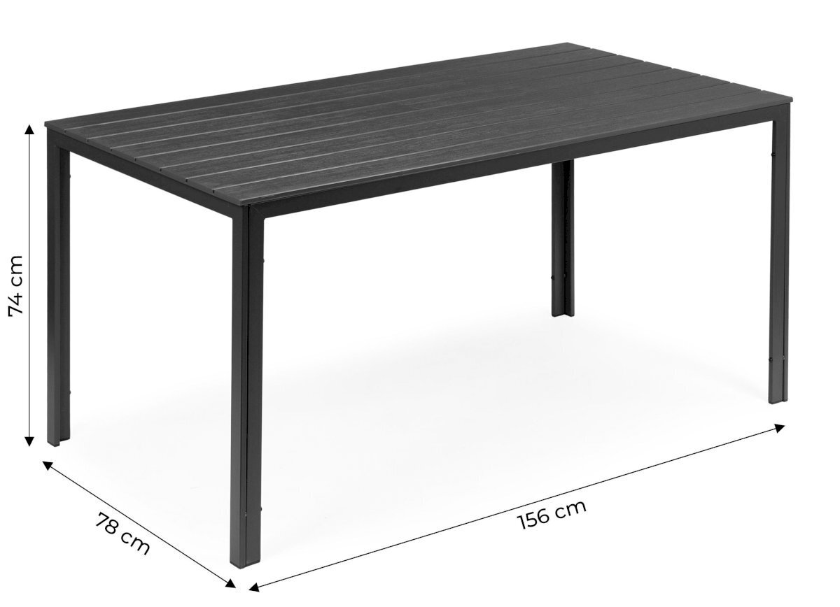 Aia söögilaud Polywood, 156 x 78 cm, hall hind ja info | Aialauad | kaup24.ee