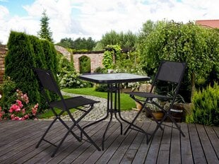 Aialaud 60 x 60 cm, must цена и информация | Садовые столы и столики | kaup24.ee