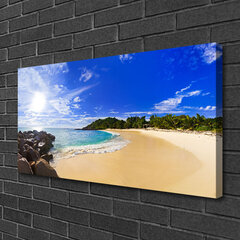 Seinapilt lõuendil Sun Sea Beachi maastik цена и информация | Картины, живопись | kaup24.ee