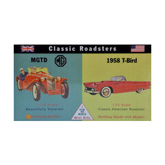 Plastikmudel - Klassikalised Roadsterid - MG-TD / 1958 T-Bird - Glencoe Models (2tk) hind ja info | Liimitavad mudelid | kaup24.ee