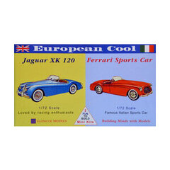 Plastikmudel - Euroopa lahedad autod - Jaguar XK-120 / Ferrari 250 - Glencoe Models (2tk) hind ja info | Liimitavad mudelid | kaup24.ee