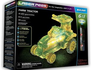 Konstruktor Laser Pegs 6in1 Farm Tractor LASE0029, 89 tk hind ja info | Klotsid ja konstruktorid | kaup24.ee