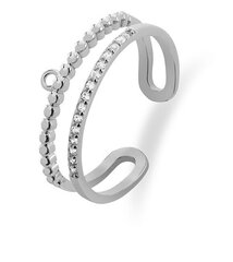 Troli Современное открытое кольцо с цирконами VBR0118S цена и информация | Кольцо | kaup24.ee