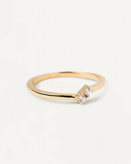 PDPAOLA Couplet Essentials Minimalist gold-plated ring with zircons AN01-872 цена и информация | Кольцо | kaup24.ee