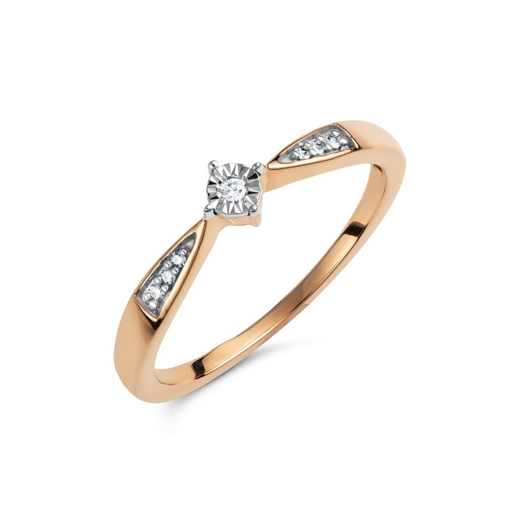 Kuldsõrmus teemantidega naistele цена и информация | Sõrmused | kaup24.ee