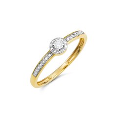 Kollase kullaga teemantsõrmus naistele hind ja info | Sõrmused | kaup24.ee