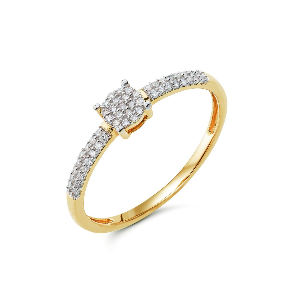 Kollase kullaga teemantsõrmus naistele цена и информация | Sõrmused | kaup24.ee