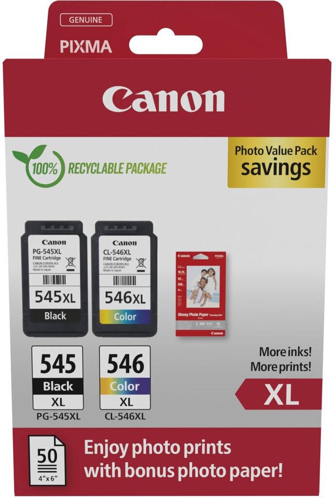 Canon tint PG-545 XL/CL-546XL Value Pack цена и информация | Printerid | kaup24.ee