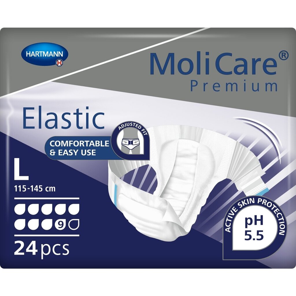 Mähkmed MoliCare Premium Elastic 9L, 24 tk hind ja info | Mähkmed, hügieenisidemed, ühekordsed linad täiskasvanutele | kaup24.ee