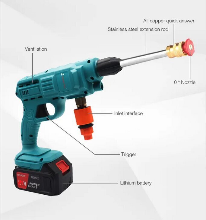 Survepesur kahe 6000 mAh akuga hind ja info | Survepesurid | kaup24.ee