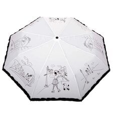 Automaatne vihmavari Parisian Parasol, valge ja must hind ja info | Naiste vihmavarjud | kaup24.ee