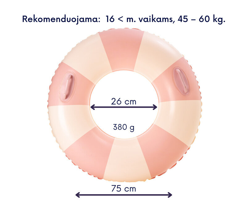 Täispuhutav ujumisrõngas, 75 cm, roosa цена и информация | Täispuhutavad veemänguasjad ja ujumistarbed | kaup24.ee