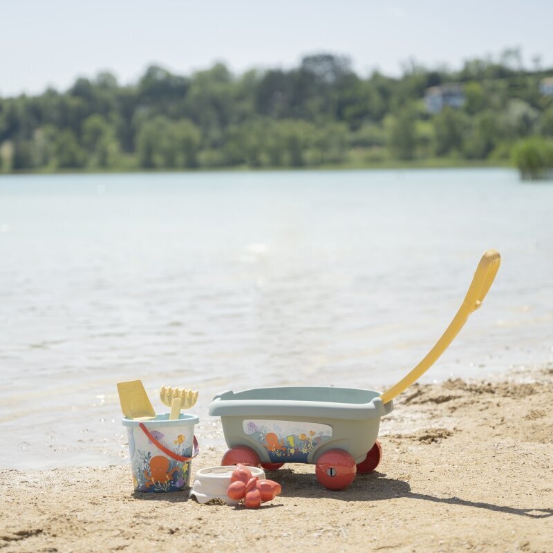 Lapsevankri ja liivamänguasjade komplekt Smoby, roheline цена и информация | Mänguasjad (vesi, rand ja liiv) | kaup24.ee