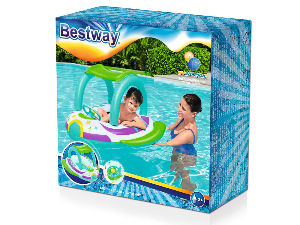 Täispuhutav lastepaat koos varikatusega, Bestway hind ja info | Mänguasjad (vesi, rand ja liiv) | kaup24.ee