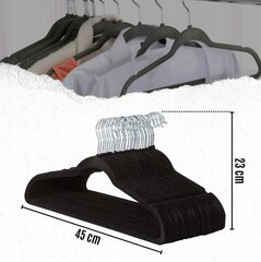 Вешалки для одежды, 20 шт, черные цена и информация | Вешалки и мешки для одежды | kaup24.ee