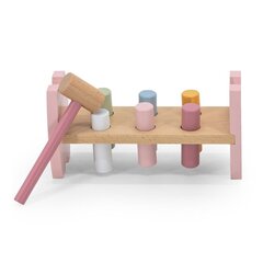 Puidust Montessori õppemäng haamriga Viga, roosa hind ja info | Arendavad mänguasjad | kaup24.ee