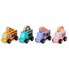 Puidust veoauto komplekt Viga, 4 tk hind ja info | Imikute mänguasjad | kaup24.ee