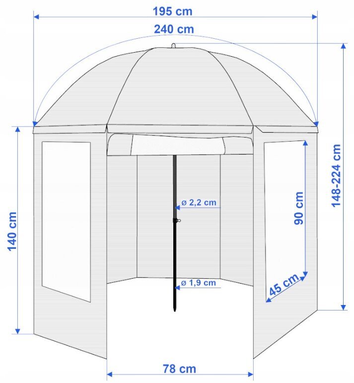 Kalastustelk 240cm цена и информация | Telgid | kaup24.ee