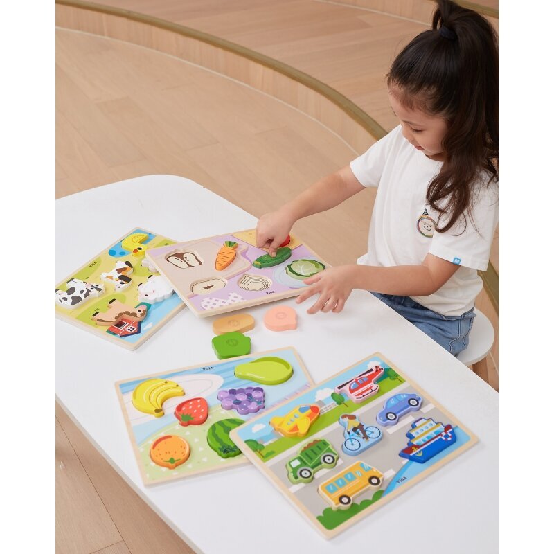 Puidust Montessori pusle 2in1 sõidukid Viga цена и информация | Arendavad mänguasjad | kaup24.ee