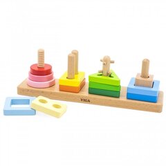 Puidust geomeetriline labürindi sorteerija Viga hind ja info | Arendavad mänguasjad | kaup24.ee