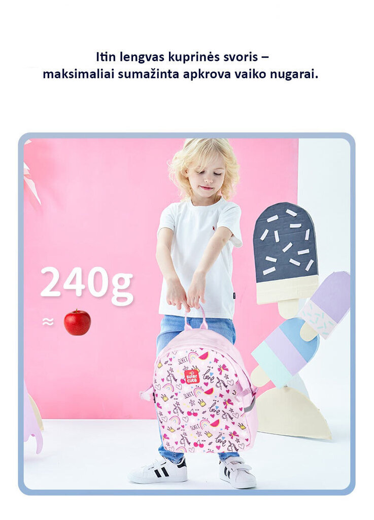Seljakott lapsele, ükssarvik, 34x28 cm hind ja info | Koolikotid, sussikotid | kaup24.ee