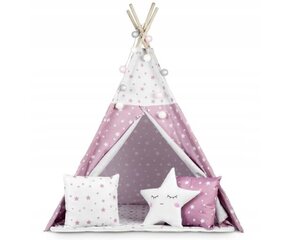 Детская палатка-типи с подсветкой «Нукидо» - розовая со звездами цена и информация | Детские игровые домики | kaup24.ee
