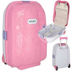 Детский чемодан J35, розовый цена и информация | Чемоданы, дорожные сумки | kaup24.ee