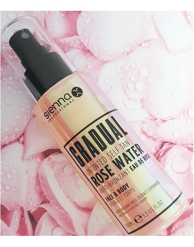 Järkjärguline värvitu isepruunistav roosivesi Sienna X Gradual Untinted Self Tan Rose Water, 100ml цена и информация | Isepruunistavad kreemid | kaup24.ee