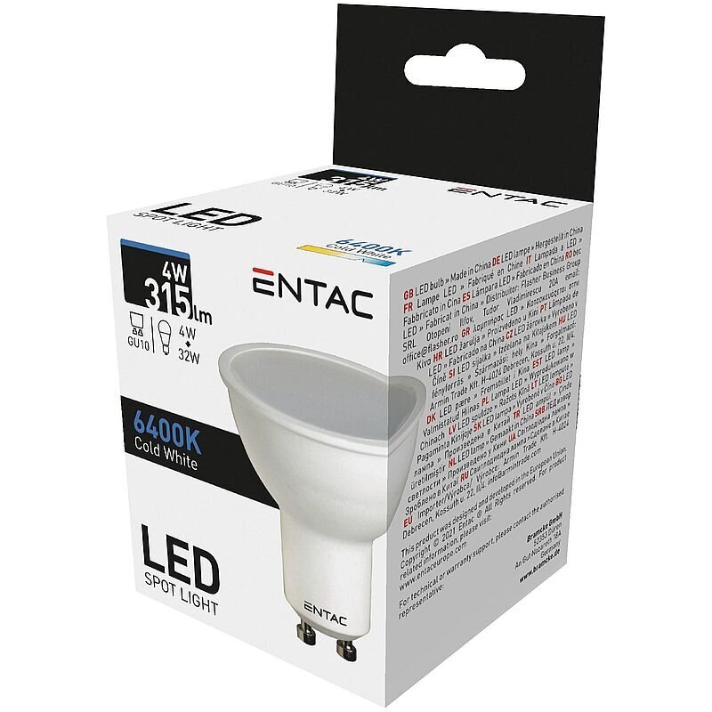 LED pirn Entac 4W GU10 6400K цена и информация | Lambipirnid, lambid | kaup24.ee